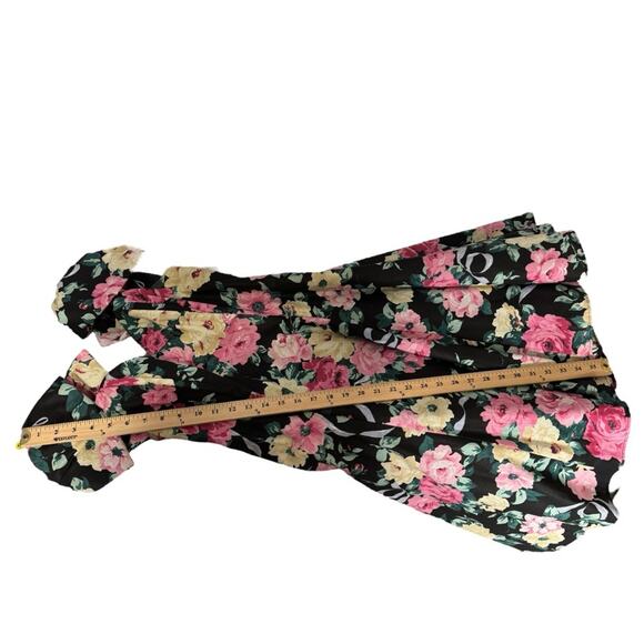 Vintage Jessica McClintock Gunne Sax Floral Bow Detail A-Line Dress Tulle Bottom - Picture 10 of 13